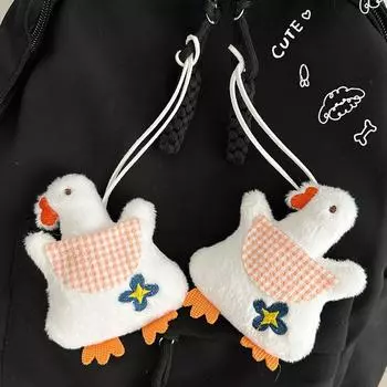 Мультяшная плюшевая белая гусиная брошь мягкая кукла брелок кулон пальто свитер шарф значок булавки сумка Декор