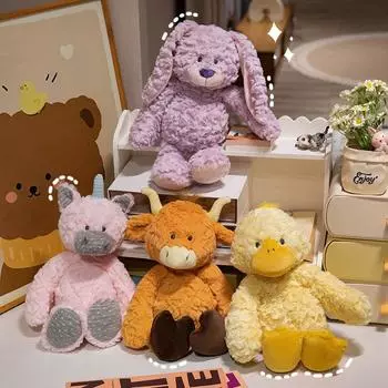 Мультяшная плюшевая игрушка в виде единорога, утки, кролика, коровы, супер мягкая плюшевая игрушка для младенцев, кукла для мальчиков и девочек, детский подарок, декор 32cm