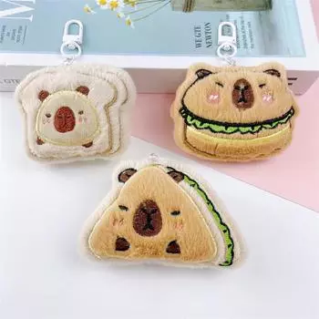 Мультяшная плюшевая кукла-гамбургер в виде капибары ручной работы - аксессуар для одежды своими руками Back Opening [Accessories]