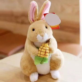 Мультяшная плюшевая кукла, изысканная, держит морковку, очаровательная мультяшная кукла-кролик, мягкая игрушка, подарок на День благодарения S