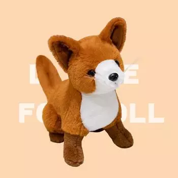 Мультяшная плюшевая кукла лиса, милая маленькая кукла белая лисичка, кукла животное, игрушка для раннего развития детей 26cm