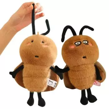 Мультяшная плюшевая кукла-таракан 20 см, выразительная коричневая плюшевая игрушка-таракан для мальчиков и девочек, подарок на день рождения about 20cm