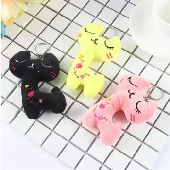 Мультяшная плюшевая мини-кошка, плюшевая игрушка, милая мягкая игрушка-подвеска для девочки, подарок на праздничную вечеринку 11CM