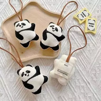 Мультяшная плюшевая панда подвеска Keychian наклейка с именем анти-потеря багажная бирка подвеска для рюкзака украшения аксессуары подарки
