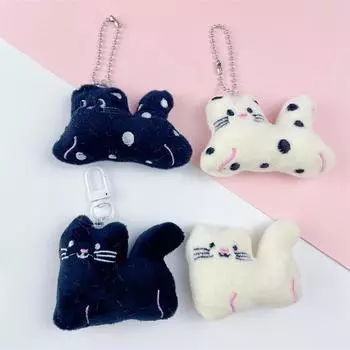 Мультяшная плюшевая подвеска в виде кота в черно-белом горошке для детской одежды, обуви, носков, сумок, аксессуаров для волос и поделок своими руками Back Opening