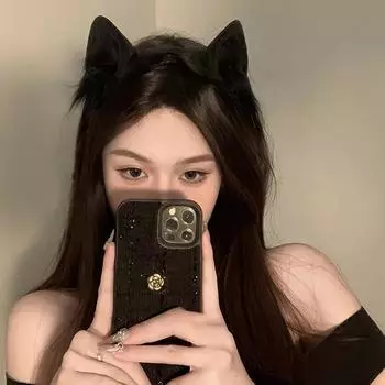 Мультяшная плюшевая повязка на голову с кошачьими ушками для женщин и девочек, повязка для волос в стиле косплея, забавная, милая, обруч для волос в стиле Лолиты, креативные аксессуары для волос, подарки A3