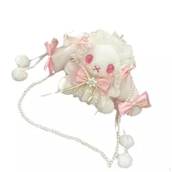 Мультяшная плюшевая сумка через плечо с ремешком в виде кролика и жемчугом для свиданий