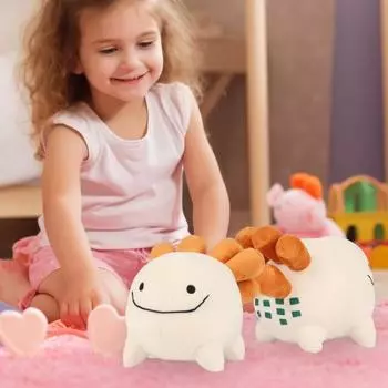 Мультяшная плюшевая улыбающаяся большая пасть саламандра мягкая игрушка кукла ручной работы для детей кукольная собака декор комнаты S абрикосовый