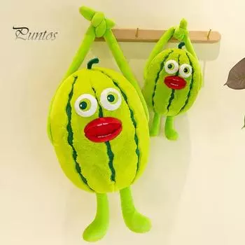 Мультяшная подушка-арбуз с 3D-ртом, глазами, длинными конечностями, плюшевая игрушка в виде фруктов, мягкая кукла, украшение для дивана, дома, спальни, детей, взрослых, подарок M