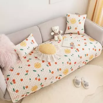 Мультяшная подушка для дивана из чистого хлопка, чехол для дивана, противоскользящая подушка для сиденья, можно стирать в машине 50*70cm