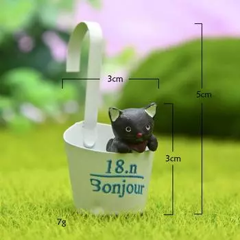 Мультяшная подвесная чашка кошка смола садовый декор для подарка и украшения офиса White Cat