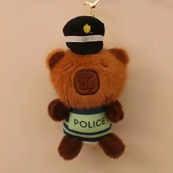 Мультяшная полицейская капибара плюшевый брелок сумка кулон автомобильный брелок подвесное украшение мягкая игрушка настольная кукла украшение детский подарок