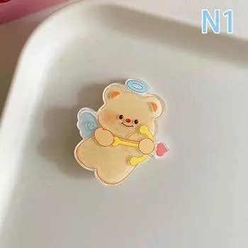 Мультяшная простота Пластиковые заколки для волос с изображением медведя-масла Прочные износостойкие аксессуары для волос Милый свежий декор для волос