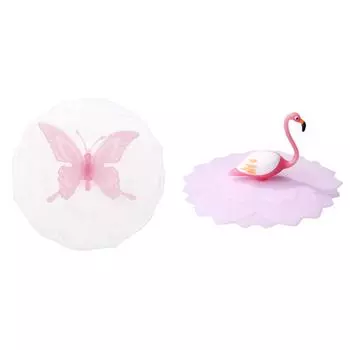 Мультяшная прозрачная бабочка, силиконовая крышка для чашки с защитой от пыли, крышка для кружки(розовый)