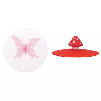Мультяшная прозрачная бабочка, силиконовая крышка для чашки с защитой от пыли, крышка для кружки(розовый)