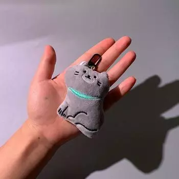 Мультяшная пушистая мягкая игрушка милый брелок для ключей с кошкой милый плюшевый брелок для ключей подвеска для рюкзака украшения серый