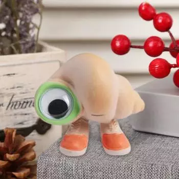 Мультяшная ракушка, статуэтка в обуви, скульптура животного из морской улитки из смолы 1pc