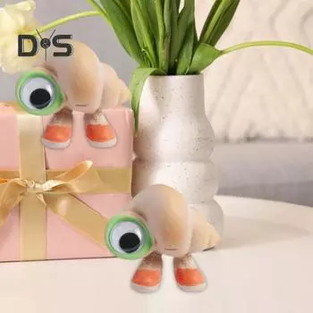 Мультяшная ракушка, статуэтка в обуви, статуэтка из смолы, морская улитка, скульптура животного, украшение для домашнего офиса, украшение для рабочего стола, подарок для телевизора 1pc