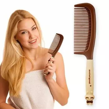 Мультяшная расческа для нежного массажа кожи головы, гладкие зубы, прочный полипропиленовый расческа для девочек, использующая студенческую расческу для детей Rabbit белый