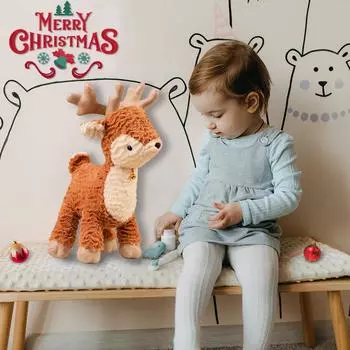 Мультяшная рождественская елка, плюшевая кукла, забавные рождественские украшения, украшения для дома, имитация рождественского лося 30 шафрановый