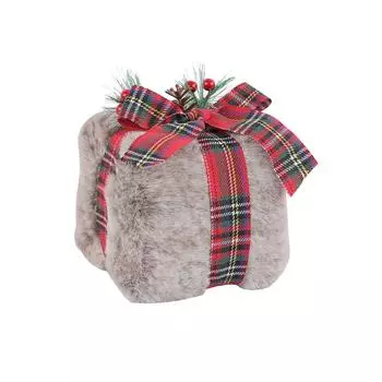 Мультяшная рождественская плюшевая подарочная коробка ручной работы 3D квадратная подарочная коробка кулон фестиваль элегантное украшение на рождественскую елку белый