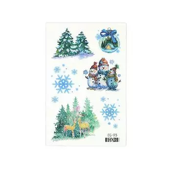 Мультяшная рождественская татуировка наклейка Снежинка Санта водонепроницаемая временная поддельная наклейка на лицо рука детские татуировки для детей N11