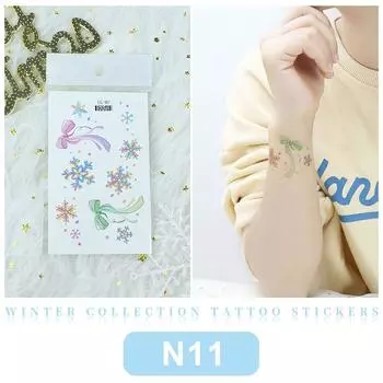 Мультяшная рождественская татуировка наклейка Снежинка Санта водонепроницаемая временная поддельная наклейка на лицо рука детские татуировки для детей