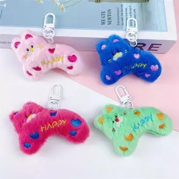 Мультяшная Счастливая плюшевая игрушка в виде сердца в горошек, креативная мягкая игрушка-кукла, брелок для ключей, плюшевая кукла, расстегивающаяся игрушка-подвеска A4