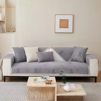 Мультяшная шенилловая летняя диванная подушка всесезонная универсальная нескользящая подушка с принтом кожаный диван подлокотник спинка полотенце 70x70cm 1pcs зелёный