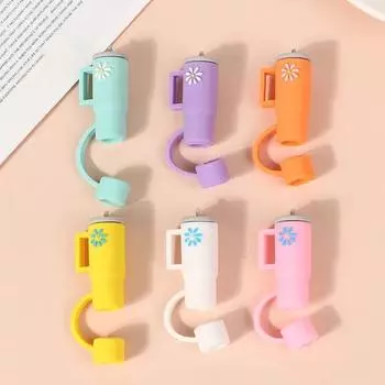 Мультяшная силиконовая соломенная пробка, инструменты для чашек, заглушки для питьевой пыли, брызгозащищенные заглушки, украшение из стекла розовый