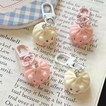 Мультяшная смоляная имитация паровой плюшевой булочки брелок смешной автомобильный брелок для ключей сумка подвески украшения аксессуары подарки