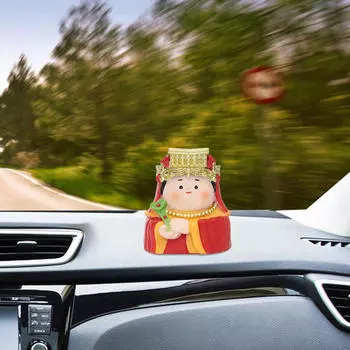 Мультяшная смоляная китайская статуэтка Бессмертного автомобиля, украшение для приборной панели, милая высота 6 см для настенной полки Mazu