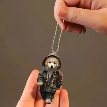 Мультяшная собака акриловое подвесное украшение для дома в помещении рождественская елка зеркало заднего вида автомобиля