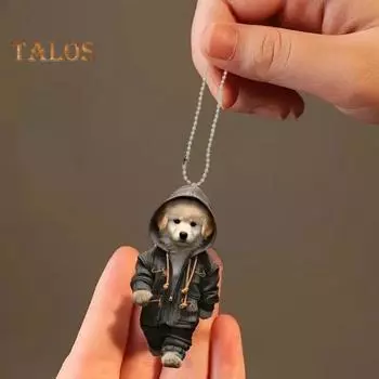 Мультяшная собака акриловое подвесное украшение для дома в помещении рождественская елка зеркало заднего вида автомобиля 2D плоский щенок человек подвесное украшение животное кулон Dog