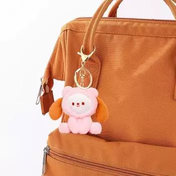 Мультяшная собака, плюшевый кулон, мягкая кукла, брелок для ключей, подвески, милый щенок, кукла, плюшевые игрушки для украшения рюкзака, рождественский подарок на день рождения 10cm бежевый
