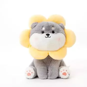 Мультяшная собака сиба-ину цветы чашка плюшевые игрушки мягкие животные подушки куклы для девочек день рождения рождественские подарки 23cm серый