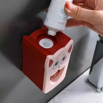 Мультяшная соковыжималка для зубной пасты, автоматический держатель для зубной пасты, настенный пресс-дозатор, подставка для трубок, милые аксессуары для ванной комнаты синий
