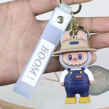 Мультяшная соломенная шляпа Лабубу брелок-подвеска сюрприз-бокс: Крутая серия кукол в подарок