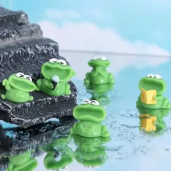 Мультяшная статуэтка лягушки с большим ртом, симпатичные мини-лягушки, украшения для микроландшафта Style 1