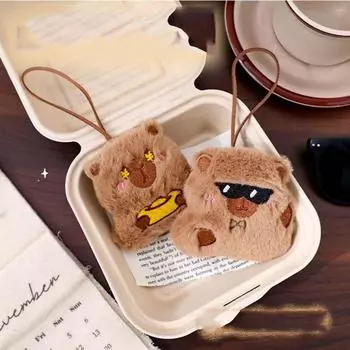 Мультяшная сумка именной бирки, плюшевая набивная морская свинка, кулон, капибара, плюшевый брелок для ключей, декор для рюкзака Style B