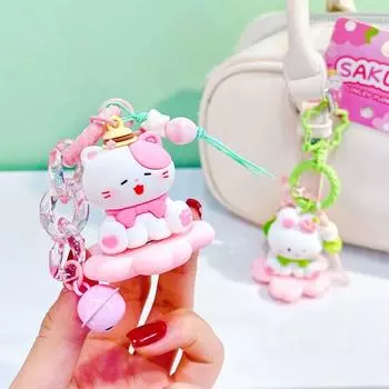 Мультяшная сумка кулон декомпрессия пара брелок DIY поделки вишневый цвет кот брелок друзья Rabbit