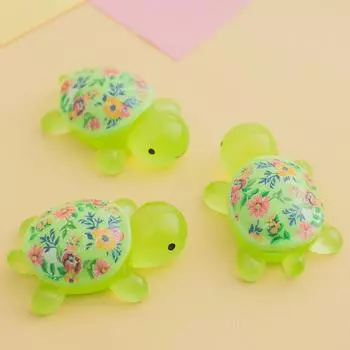 Мультяшная светящаяся черепаха с цветочным принтом Черепаха своими руками Украшение из светящейся в темноте смолы Аксессуары для аквариума Миниатюрный аквариум морковь оранжевый