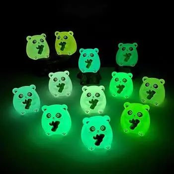 Мультяшная светящаяся панда Миниатюрные фигурки Творческие DIY Украшения для дома Милые забавные настольные украшения Маленькие аксессуары Подарки