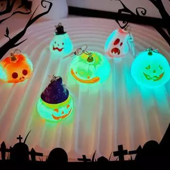 Мультяшная светящаяся тыква Хэллоуин брелок рюкзак чехол для наушников подвеска украшения аксессуары милый автомобильный брелок друзья подарок