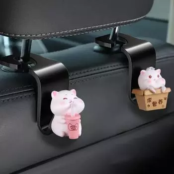 Мультяшная свинья утка крючок для спинки заднего сиденья держатель для подголовника вешалка для хранения многофункциональный органайзер аксессуары для салона автомобиля