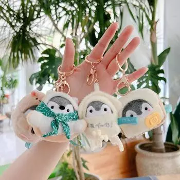 Мультяшная туристическая шляпа пингвин брелок милый пингвин плюшевый брелок для девочек подарки креативный кавайный школьный рюкзак подвесные украшения as the picture