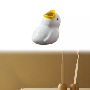 Мультяшная утка держатель зубной щетки животное орнамент ванная комната декор портативная подставка для зубной щетки для отеля White Tilted