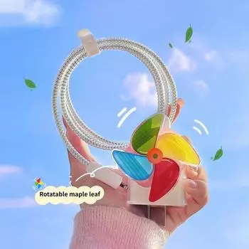 Мультяшная ветряная мельница вращается, силиконовый чехол, мягкий чехол для зарядного кабеля для IPhone 15promax 14 13 12 18/20w A