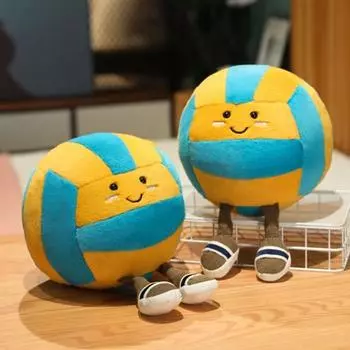 Мультяшная волейбольная плюшевая игрушка, двуногий спортивный мяч, плюшевый мягкий мяч, кукла, подушка для дома, офиса, спальни, украшение для детей и взрослых, подарок на Рождество и день рождения Football