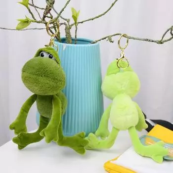 Мультяшная забавная лягушка-подвеска, плюшевая лягушка, плюшевый брелок, модный подарок светло-зеленый